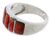 Jewelry Sterling Silver Red Oyster Ring Size 7-3/4 AX36736